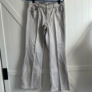 White House Black Market Light Gray Jeans Size 10 Regular With Embellishments